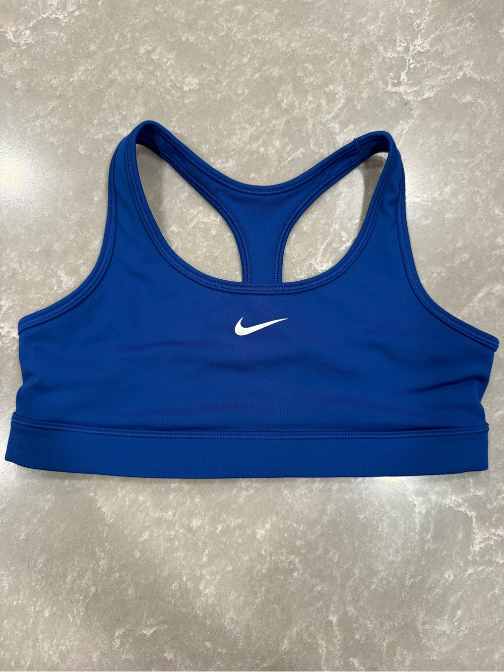 Nike Girls Large Blue White Dri-FIT Racerback Sports Bra Athletic Training EUC